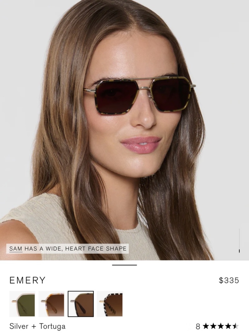 KREWE Hexagonal Gold Frame Sunglasses Emery Tortuga Unisex - Picture 6 of 8
